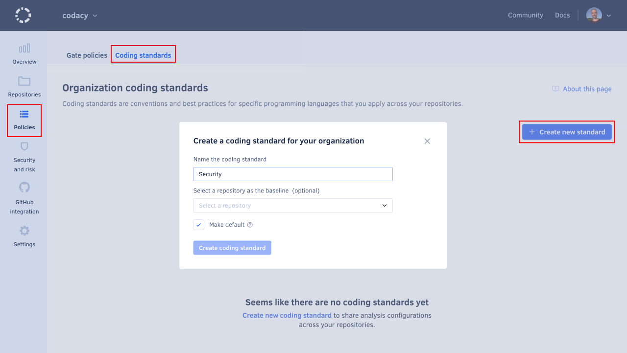 Creating a new coding standard