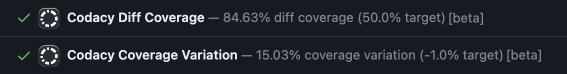 New Coverage status checks GitHub