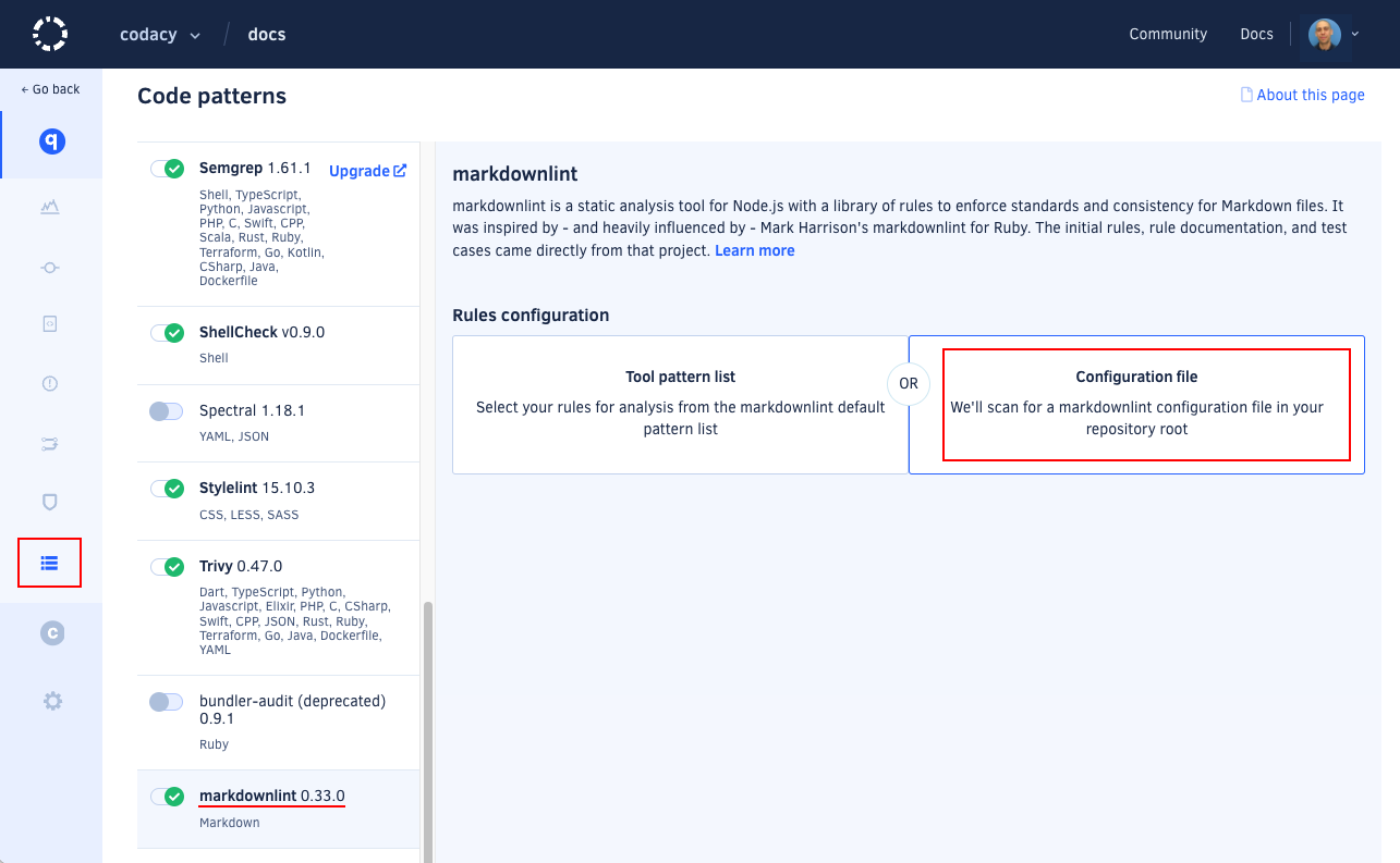 Using a configuration file